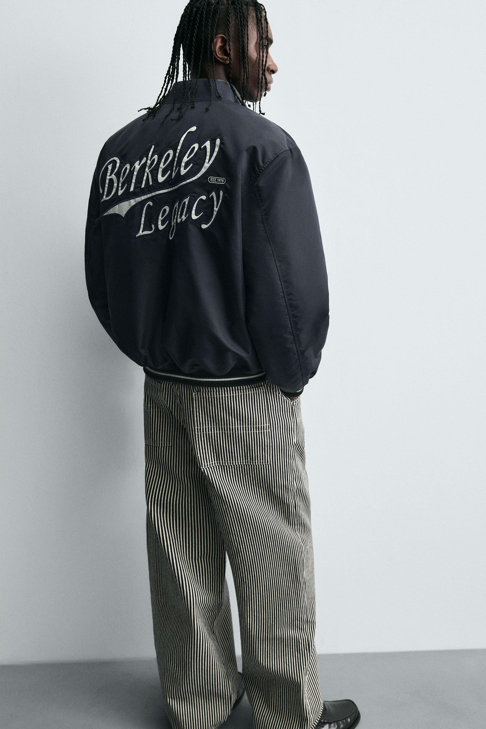 CONTRAST EMBROIDERY BOMBER JACKET